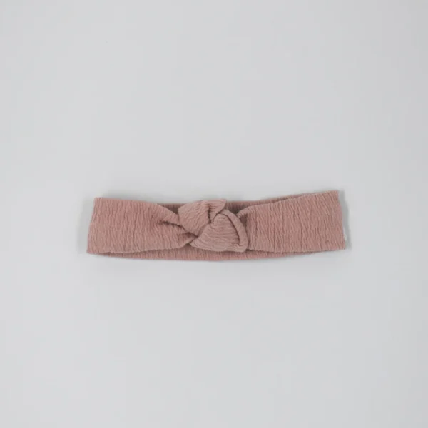 Haarband crinkle knoop - poederroze