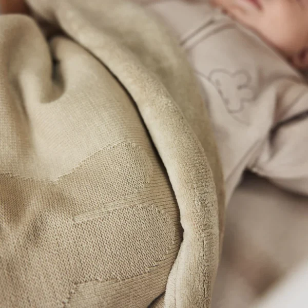 Deken Nijntje - olive green/coral fleece